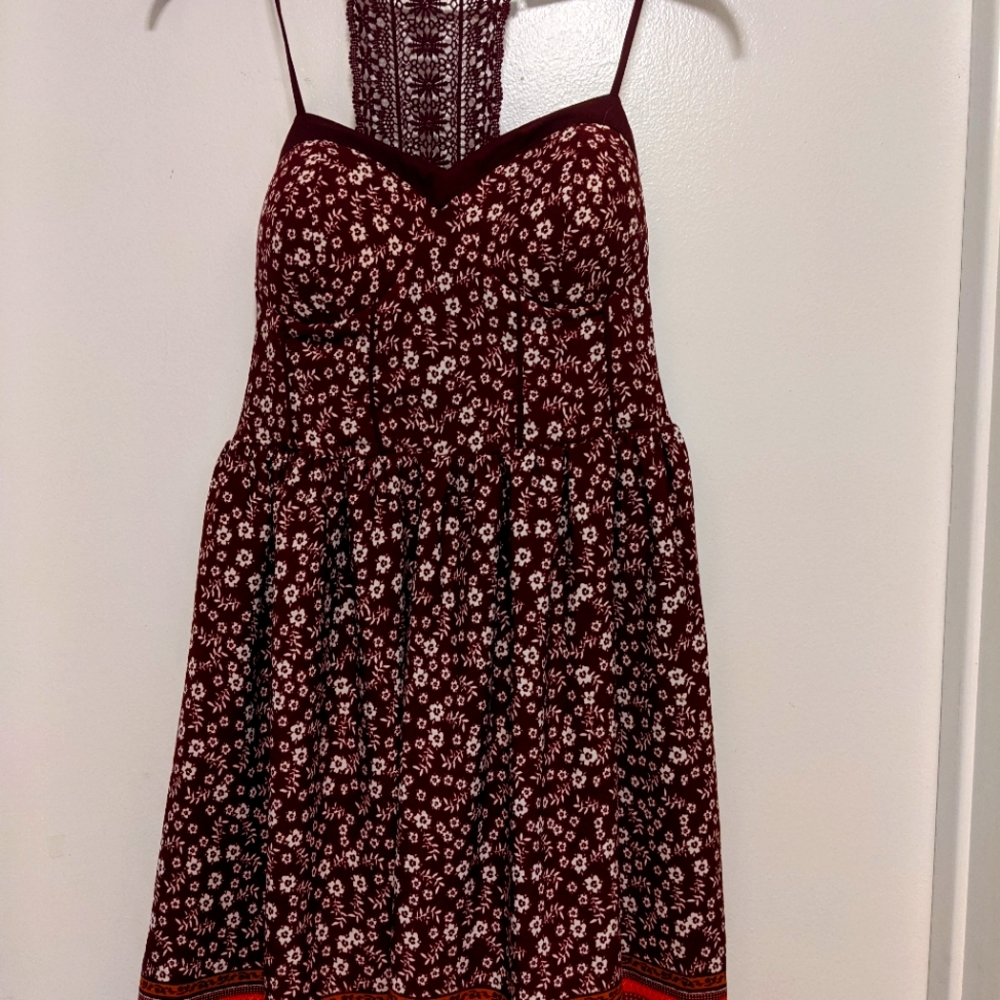 Burgundy floral dress